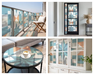 Pellicola per vetri effetto vetrata Stelle blu