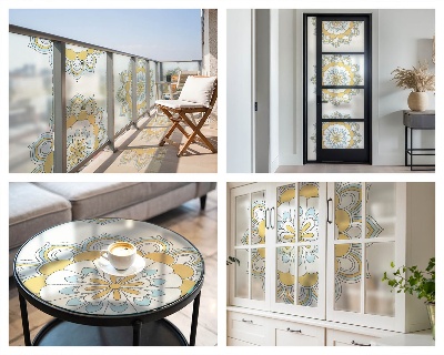 Pellicola per vetri privacy Mandala colorati