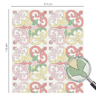 Pellicola adesiva effetto vetrata colorata ornamenti floreali