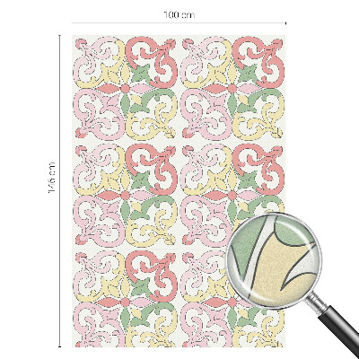 Pellicola adesiva effetto vetrata colorata ornamenti floreali