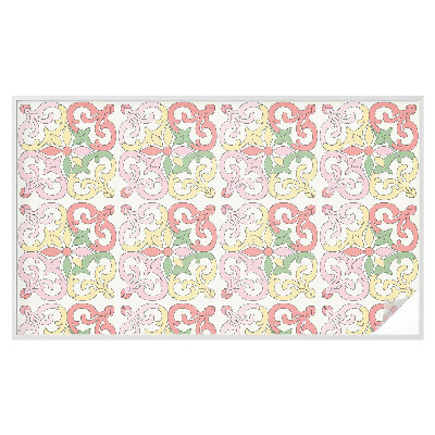 Pellicola adesiva effetto vetrata colorata ornamenti floreali