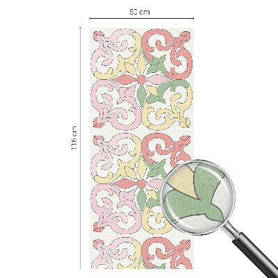 Pellicola adesiva effetto vetrata colorata ornamenti floreali