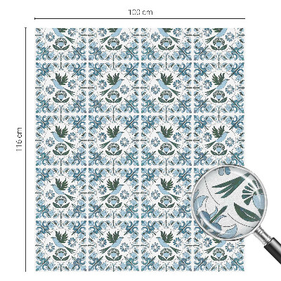 Pellicola per vetri effetto vetrata Fiori blu