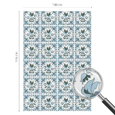 Pellicola per vetri effetto vetrata Fiori blu