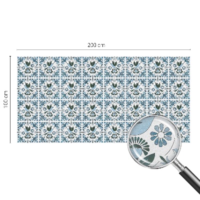 Pellicola per vetri effetto vetrata Fiori blu