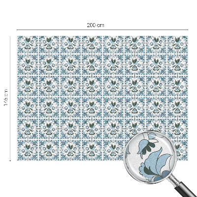 Pellicola per vetri effetto vetrata Fiori blu