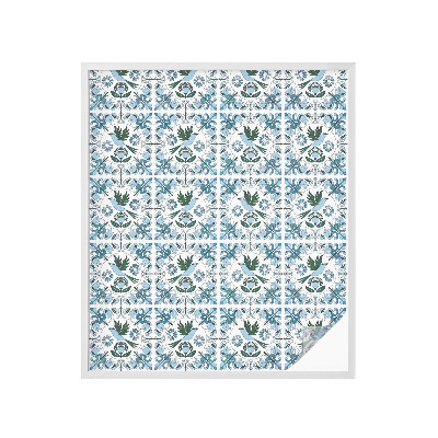 Pellicola per vetri effetto vetrata Fiori blu