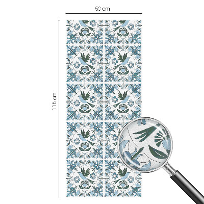 Pellicola per vetri effetto vetrata Fiori blu