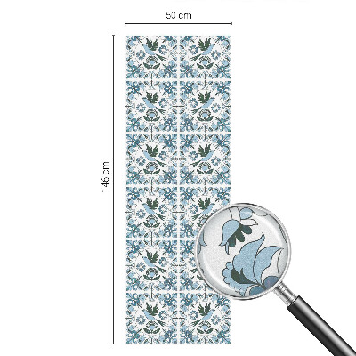 Pellicola per vetri effetto vetrata Fiori blu