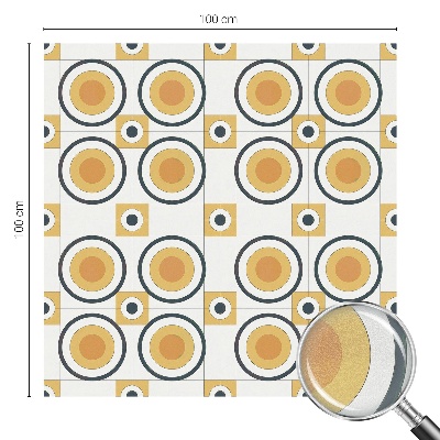Pellicola adesiva effetto vetrata colorata Cerchi retrò
