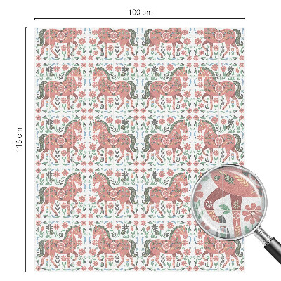 Pellicola adesiva effetto vetrata colorata Cavalli colorati