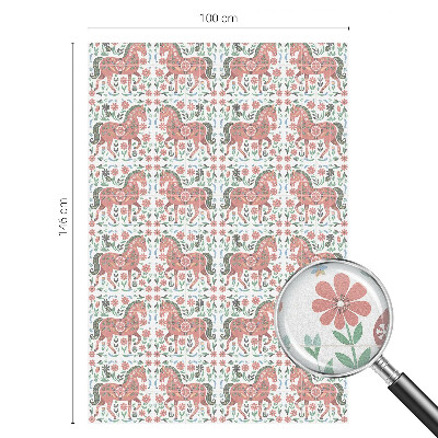 Pellicola adesiva effetto vetrata colorata Cavalli colorati