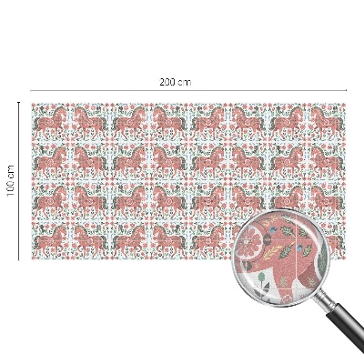 Pellicola adesiva effetto vetrata colorata Cavalli colorati