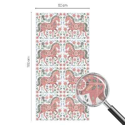 Pellicola adesiva effetto vetrata colorata Cavalli colorati