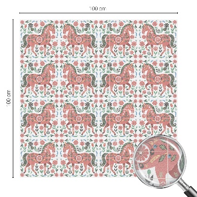 Pellicola adesiva effetto vetrata colorata Cavalli colorati