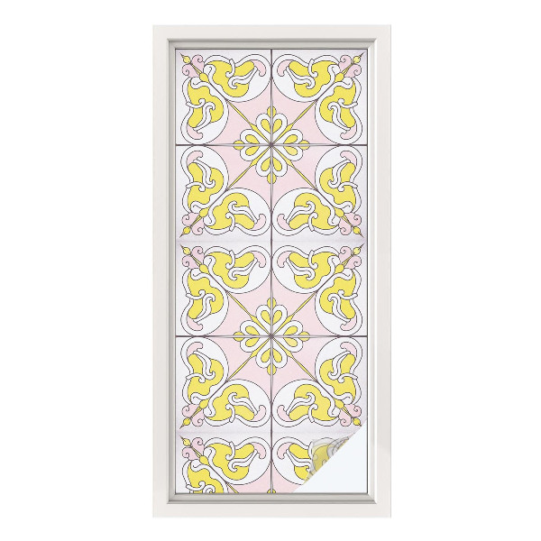 Pellicola per vetri effetto ghiaccio colorato Fiori astratti