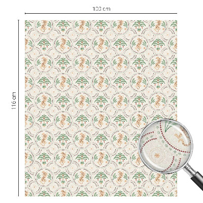 Pellicola adesiva effetto vetrata colorata Leopardo delle palme