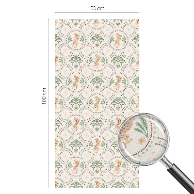 Pellicola adesiva effetto vetrata colorata Leopardo delle palme