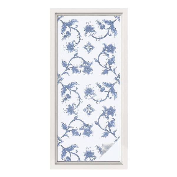 Pellicola adesiva effetto vetrata colorata Ornamento floreale