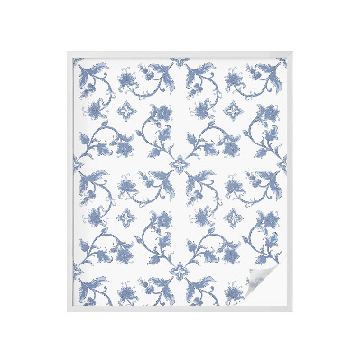 Pellicola adesiva effetto vetrata colorata Ornamento floreale