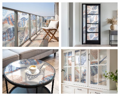 Pellicola decorativa per vetri conchiglie marine