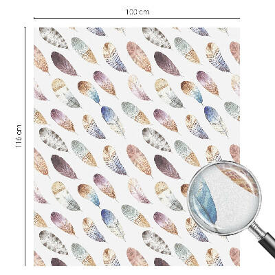 Pellicola adesiva effetto vetrata colorata Piume boho