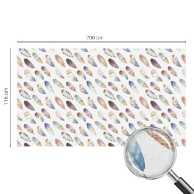 Pellicola adesiva effetto vetrata colorata Piume boho