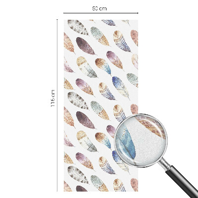 Pellicola adesiva effetto vetrata colorata Piume boho