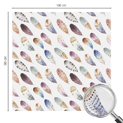 Pellicola adesiva effetto vetrata colorata Piume boho