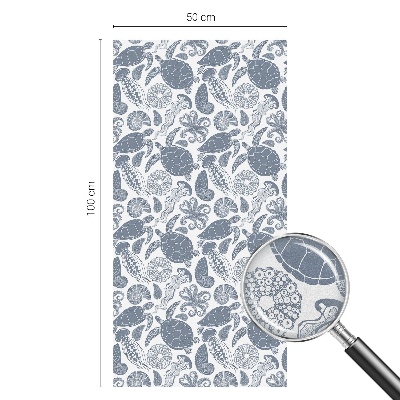 Pellicola adesiva effetto vetrata colorata vita oceanica