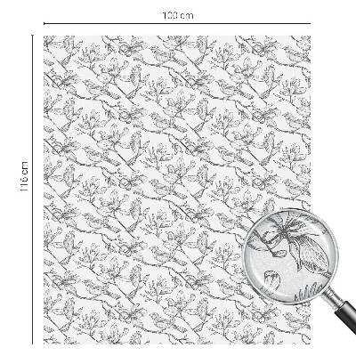 Pellicola adesiva effetto vetrata colorata Uccelli e fiori