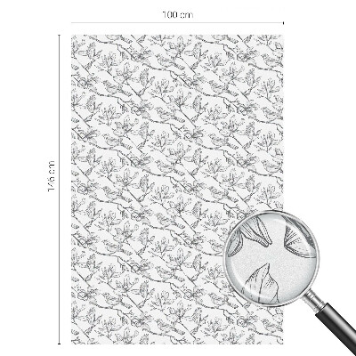 Pellicola adesiva effetto vetrata colorata Uccelli e fiori