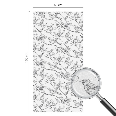 Pellicola adesiva effetto vetrata colorata Uccelli e fiori