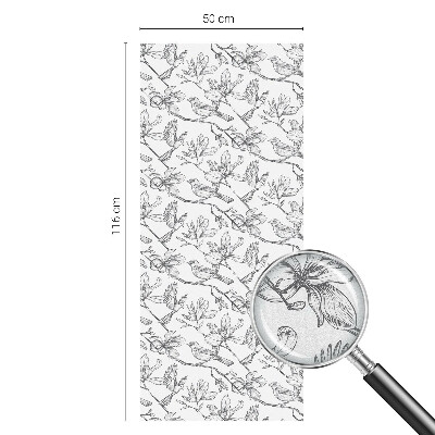 Pellicola adesiva effetto vetrata colorata Uccelli e fiori