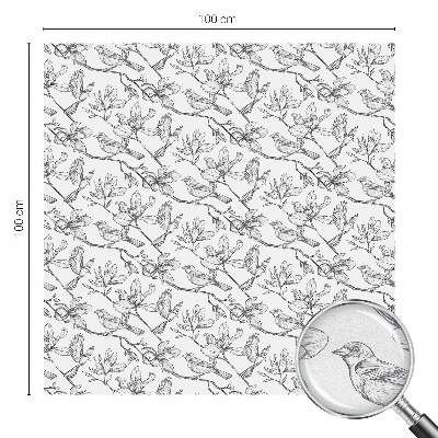 Pellicola adesiva effetto vetrata colorata Uccelli e fiori