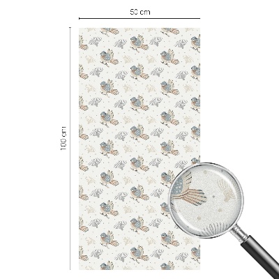 Pellicola per vetri effetto ghiaccio colorato Modello di uccelli