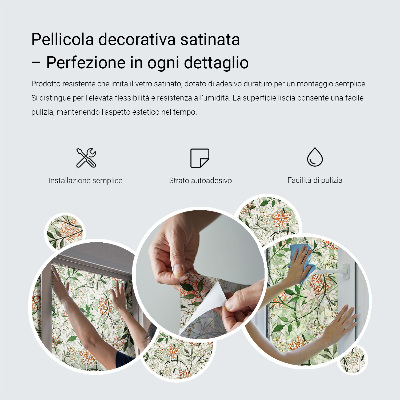 Pellicola adesiva effetto vetrata colorata Motivo floreale