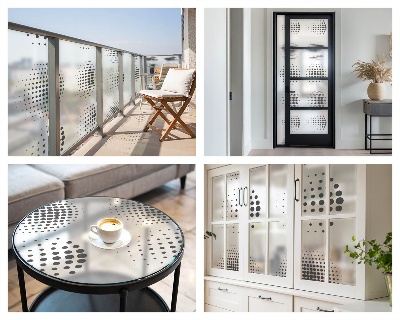 Pellicola per vetri privacy Cerchi punteggiati