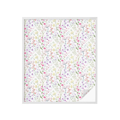 Pellicola per vetri effetto vetrata prato fiorito