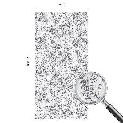 Pellicola per vetri effetto ghiaccio colorato Eleganza floristica