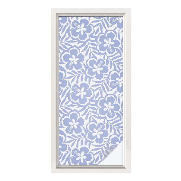 Pellicola per vetri effetto vetrata fiori di ibisco