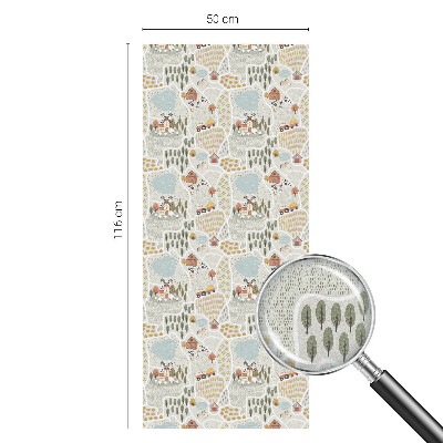 Pellicola adesiva effetto vetrata colorata Un villaggio idilliaco