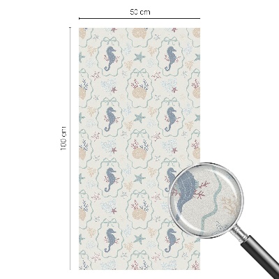 Pellicola per vetri effetto ghiaccio colorato Cavallucci marini