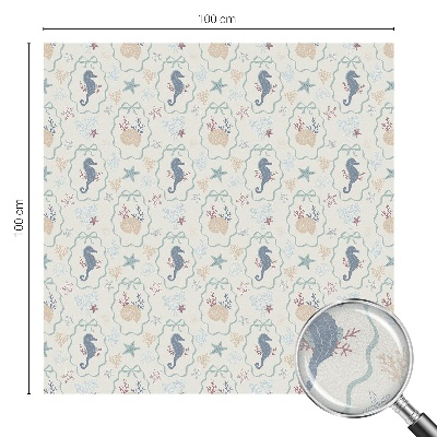 Pellicola per vetri effetto ghiaccio colorato Cavallucci marini