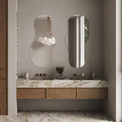 Specchio a forma organica moderno senza cornice