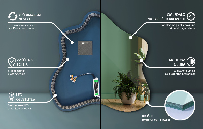 Specchio a forma di macchia illuminato a LED