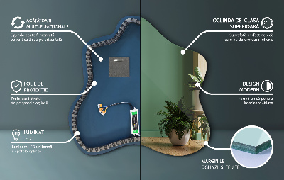 Specchio a forma di macchia illuminato a LED