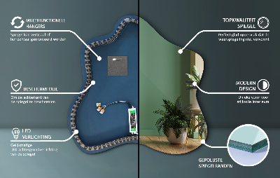 Specchio a forma di macchia illuminato a LED