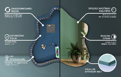 Specchio a forma di macchia illuminato a LED