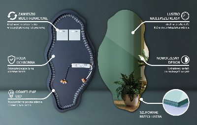 Specchio asimmetrico a LED Non ci sono cornici